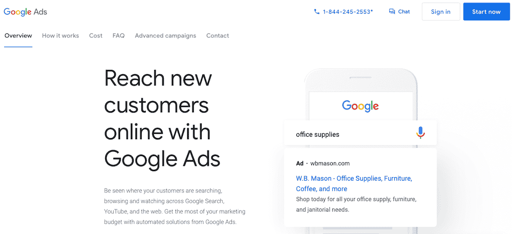 Google Ads首页