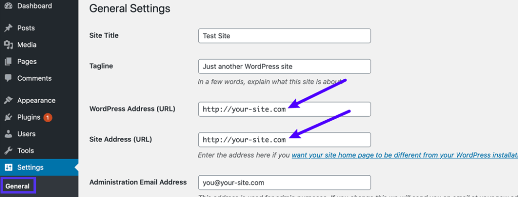 确保您的WordPress URL匹配且正确