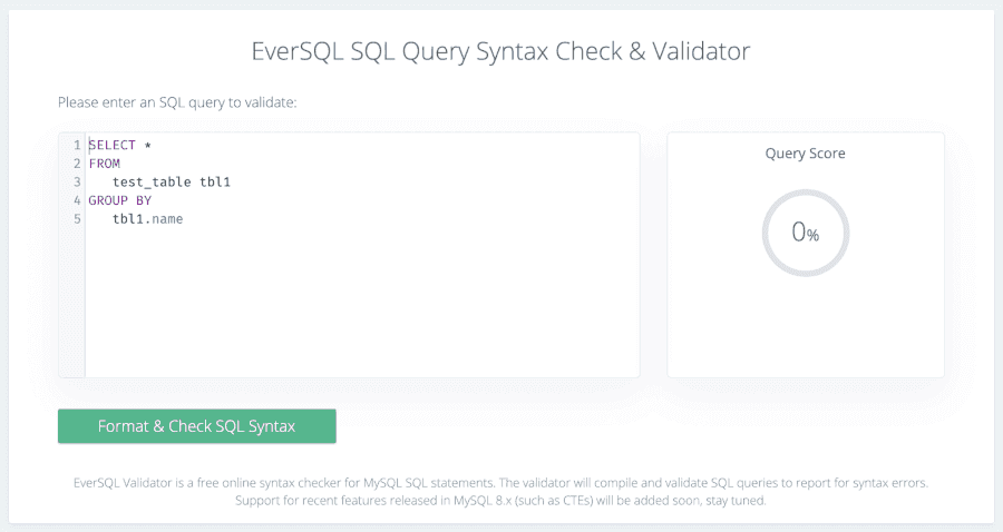 EverSQL语法检查器
